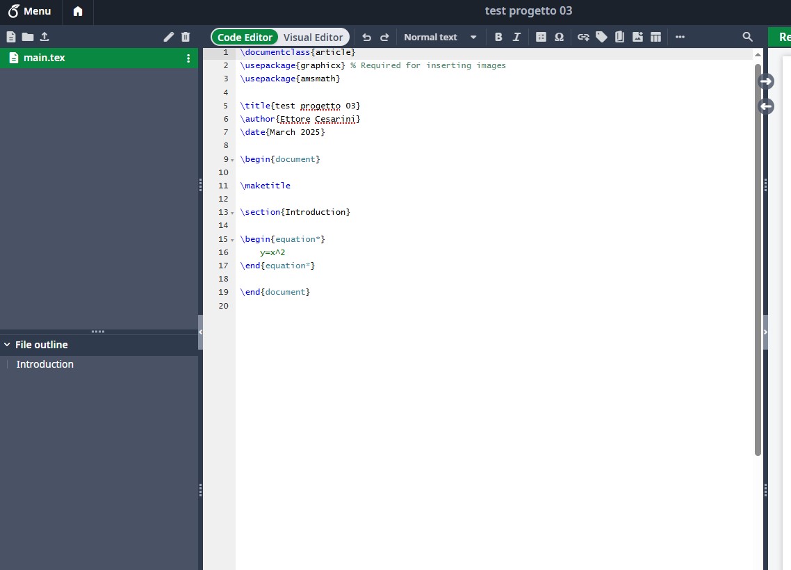 Overleaf new project